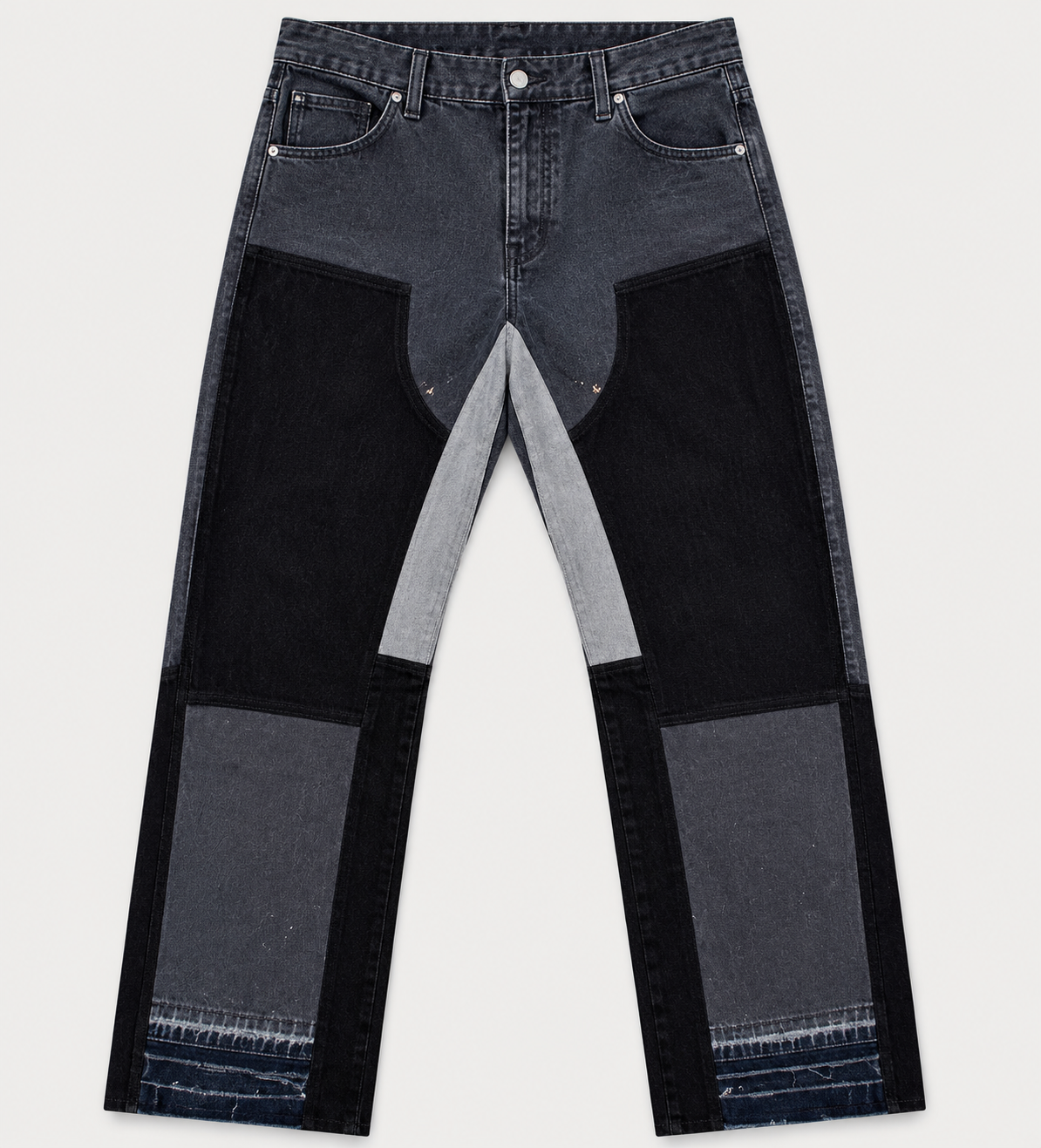 Mid-Wash Reconstructed Gusset Paneled Flare Jeans