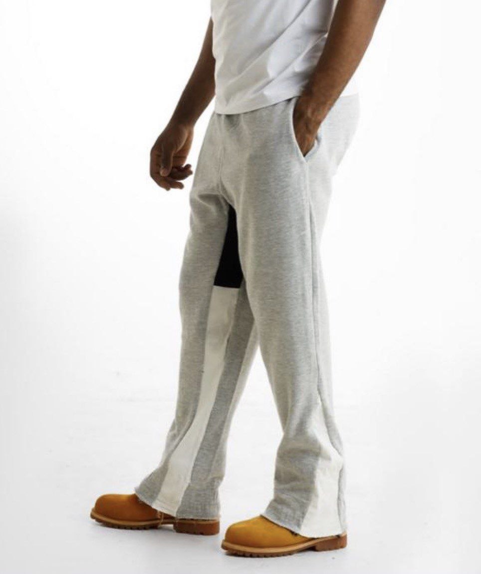 Tri-Tone Paneled Flare Joggers